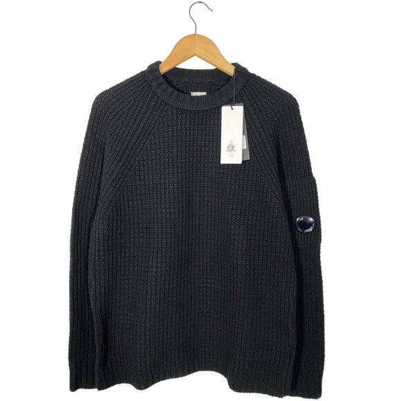 C.P. Company Merino Wool Lens Crewneck Sweater Black mens size 46 / US Small - Picture 1 of 10